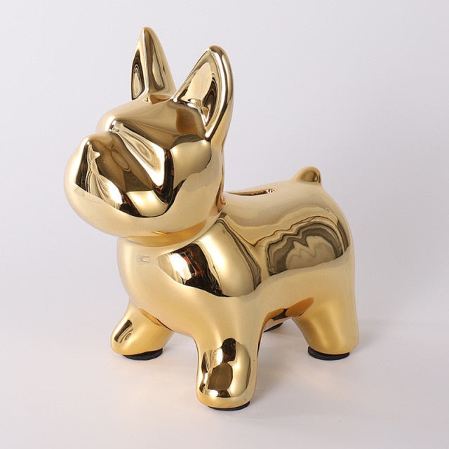 Lovely French Bulldog Ceramic Piggy Bank Desktop Adornment Craft