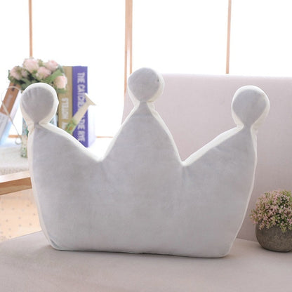 Rainbow Princess Crown Plush Stuffed Pillow for Girl Room Sofa Decor