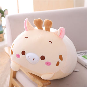 Sweet Cuddly Animal Round Plush Stuffed Pillow Doll Toy