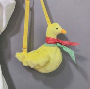 Funny Cartoon Chicken Duck Plush Purse Handbag Shoulder Bags for Girls