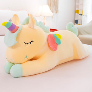 Cute Unicorn Horse Rainbow Horn Large Lying Soft Plush Stuffed Doll Pillow Toy