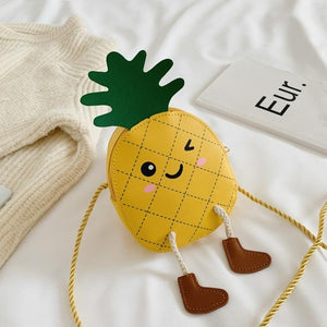 Lovely Pineapple Leather Purse Bag With Rope