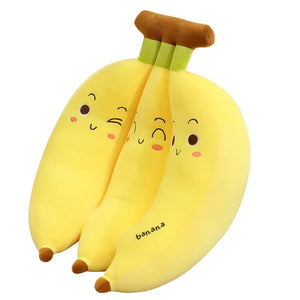 Cute Cartoon Bunches of Bananas Fruit Plush Stuffed Pillows Doll
