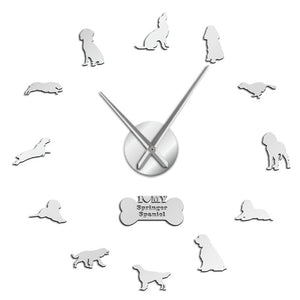 English Springer Spaniel Large Frameless DIY Wall Clock Dog Lover Gift