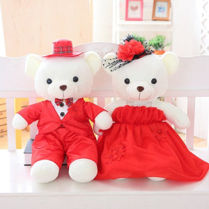 Cute Couple Wedding Teddy Bear Bride & Groom Plush Stuffed Dolls