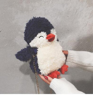 Cute Happy Penguin Plush Doll Shoulder Bag
