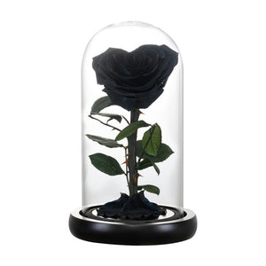 Heart Shaped Preserved Rose Artificial Flower In A Glass Dome Valentine Christmas Gift