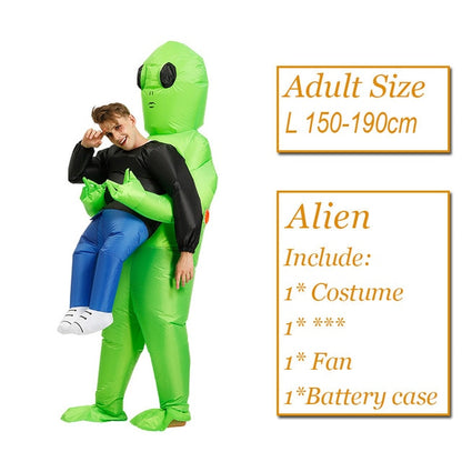 Inflatable Carry Green Alien Funny Blow Up Suit Party Fancy Dress