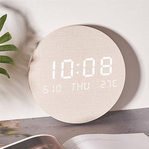 Multi-function LED Display Digital Wooden Wall Clock