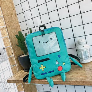 Cartoon Robot Game Controller Canvas School Messenger Bag Backpack