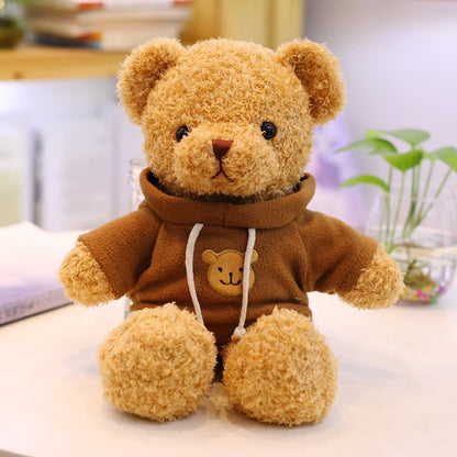 Cute Teddy Bears in Hoodie Jumpuit Stuffed Plush Doll Gift