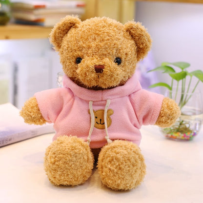 Cute Teddy Bears in Hoodie Jumpuit Stuffed Plush Doll Gift