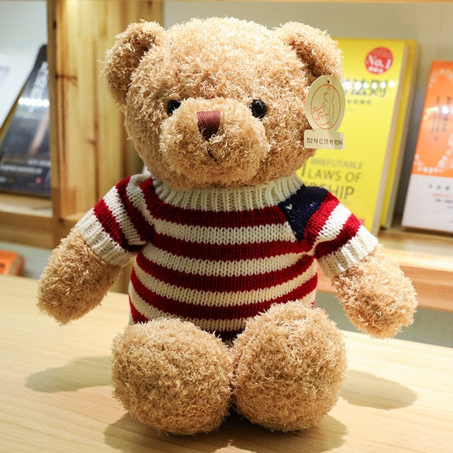 Cute Teddy Bears in Hoodie Jumpuit Stuffed Plush Doll Gift