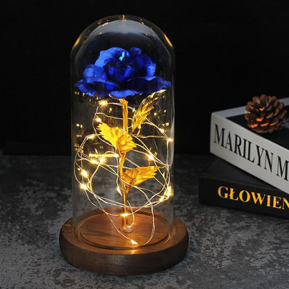 Galaxy Artificial Roses Flower In A Glass Dome Valentine Christmas Gift