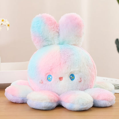 Cute Rabbit Cat Reversible Octopus 35cm Plush Stuffed Pillow Doll