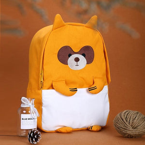 Cute Animal Friend Oxford Canvas Backpack School Bag for Girls