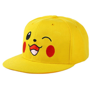 Anime Yellow Pokemon Pikachu Bucket Wide Hat Outdoor Cap