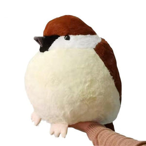 Cute Lifelike Sparrow Bird wiry Nest Stuffed Plush Toy Doll