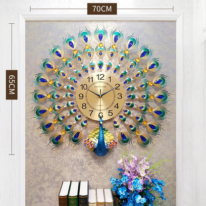 European Beautiful Peacock DIY Wall Clock