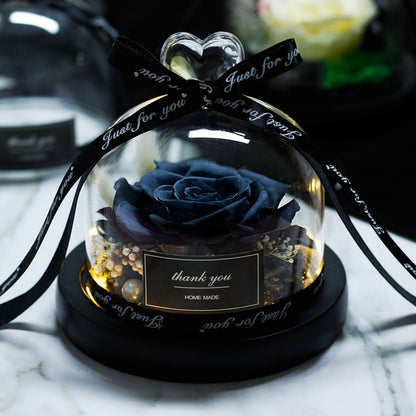 Forever Rose Flower In Flask LED Glass Dome Valentines Day Gift
