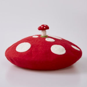 Cute Red Dot Mushroom Felt Wool Hat Beret