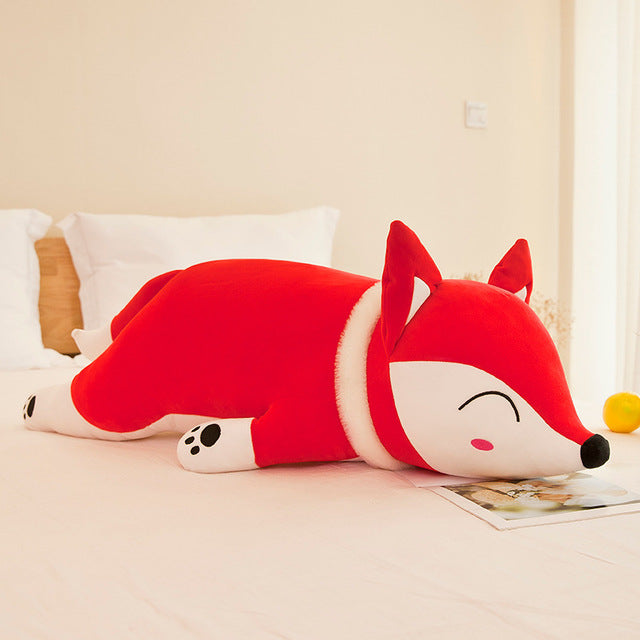 Cute Sleeping Fox Lying Plush Stuffed Pillow Doll