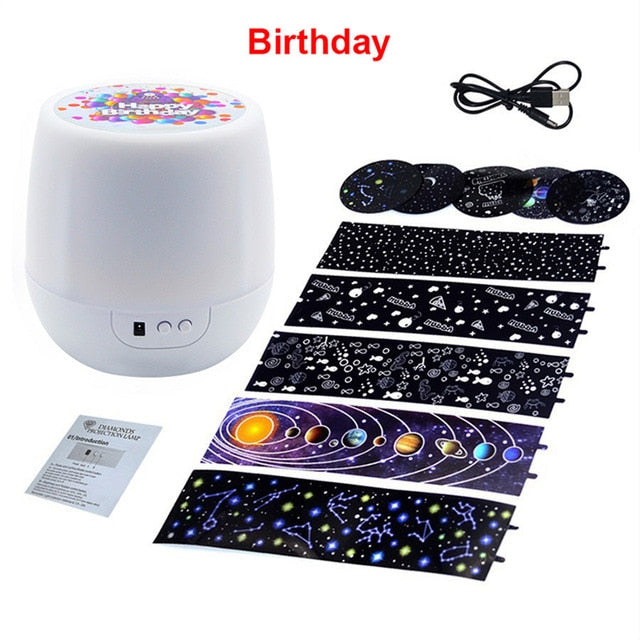 Magical Moon Starry Sky LED Projector Rotary Lamp Night Light