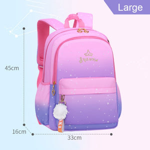 Cute Gradient Starry Waterproof Backpacks School Bag for Girls