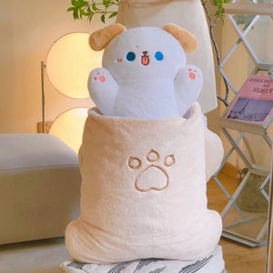 Cute Cartoon Cat Dog Rabbit Detachable Sleeping Bag Plushie Doll Pillow