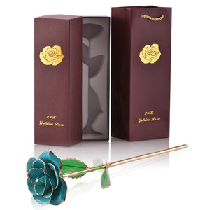 Eternal Forever Rose Flower 24k Gold Dipped with Stand