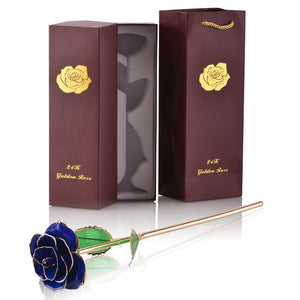 Eternal Forever Rose Flower 24k Gold Dipped with Stand