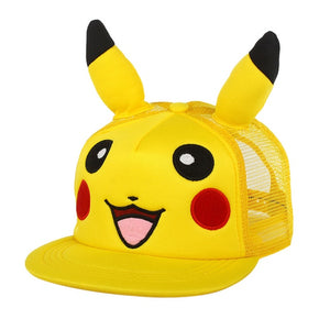 Anime Yellow Pokemon Pikachu Bucket Wide Hat Outdoor Cap