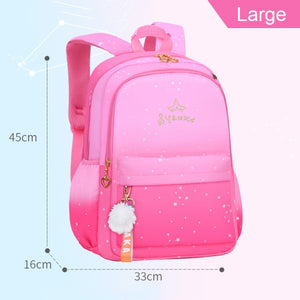 Cute Gradient Starry Waterproof Backpacks School Bag for Girls