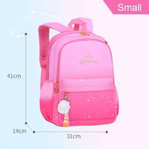 Cute Gradient Starry Waterproof Backpacks School Bag for Girls