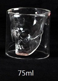 Transparent Skull Head Double Layers Wine Shot Glasses