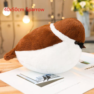 Cute Lifelike Sparrow Bird wiry Nest Stuffed Plush Toy Doll