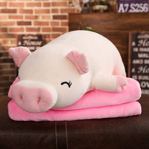 Lovely Pink Pig Down Soft Plush Cotton Stuffed Doll Pillow