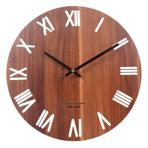 Modern Nordic Design Living Room Wooden 12 inch Wall Clock