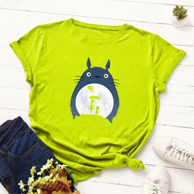 Anime My Neighbor Totoro Print Cotton T-Shirt