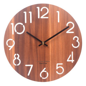 Modern Nordic Design Living Room Wooden 12 inch Wall Clock