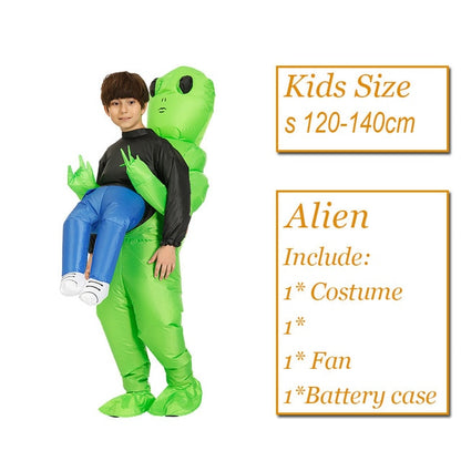 Inflatable Carry Green Alien Funny Blow Up Suit Party Fancy Dress