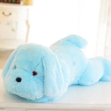 Lovely Lying Puppy Dog LED Glowing Light Soft Plush Stuffed Pillow Doll