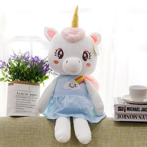 Cute Baby Unicorn Girl in Dress Stuffed Plush Pillow Doll