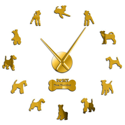 Fox Terrier Large Frameless DIY Wall Clock Dog Lover Gifts