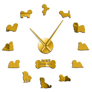 Lhasa Apso Large Frameless DIY Wall Clock Dog Lover Gift
