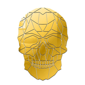 Geometric Skeleton Skull Head DIY Acrylic Mirror Wall Sticker Home Decor Decals