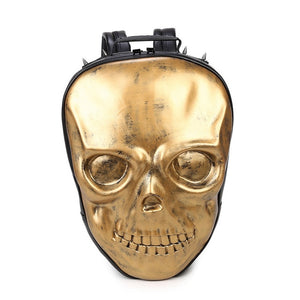 Punk Skull Head Rivet Leather Backpack