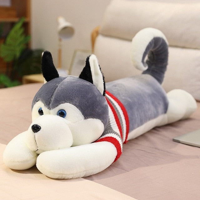 Giant Cuddly Siberian Husky Dog 50 Inch Soft Plush Stuffed Pillow