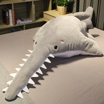 Cute Lifelike Sawtooth Shark Giant Size Plush Stuffed Pillow Doll