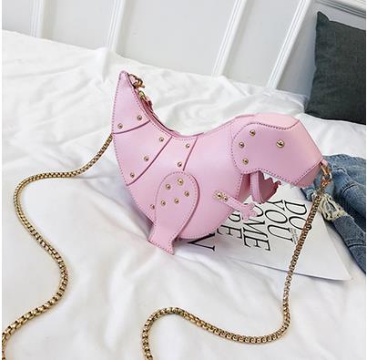 Dinosaur T-Rex Rivets Leather Purse Shoulder Bag